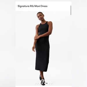 Athleta Signature Rib Maxi Dress Black (Size XL)